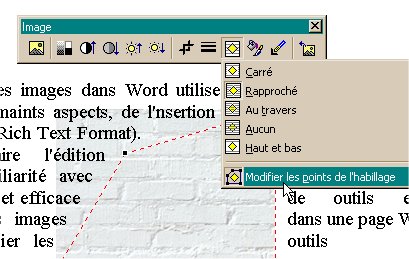 la barre d'outils d'image et la fonction d'habillage