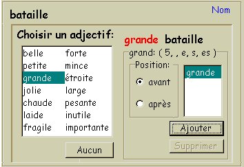 l'ajout d'un adjectif